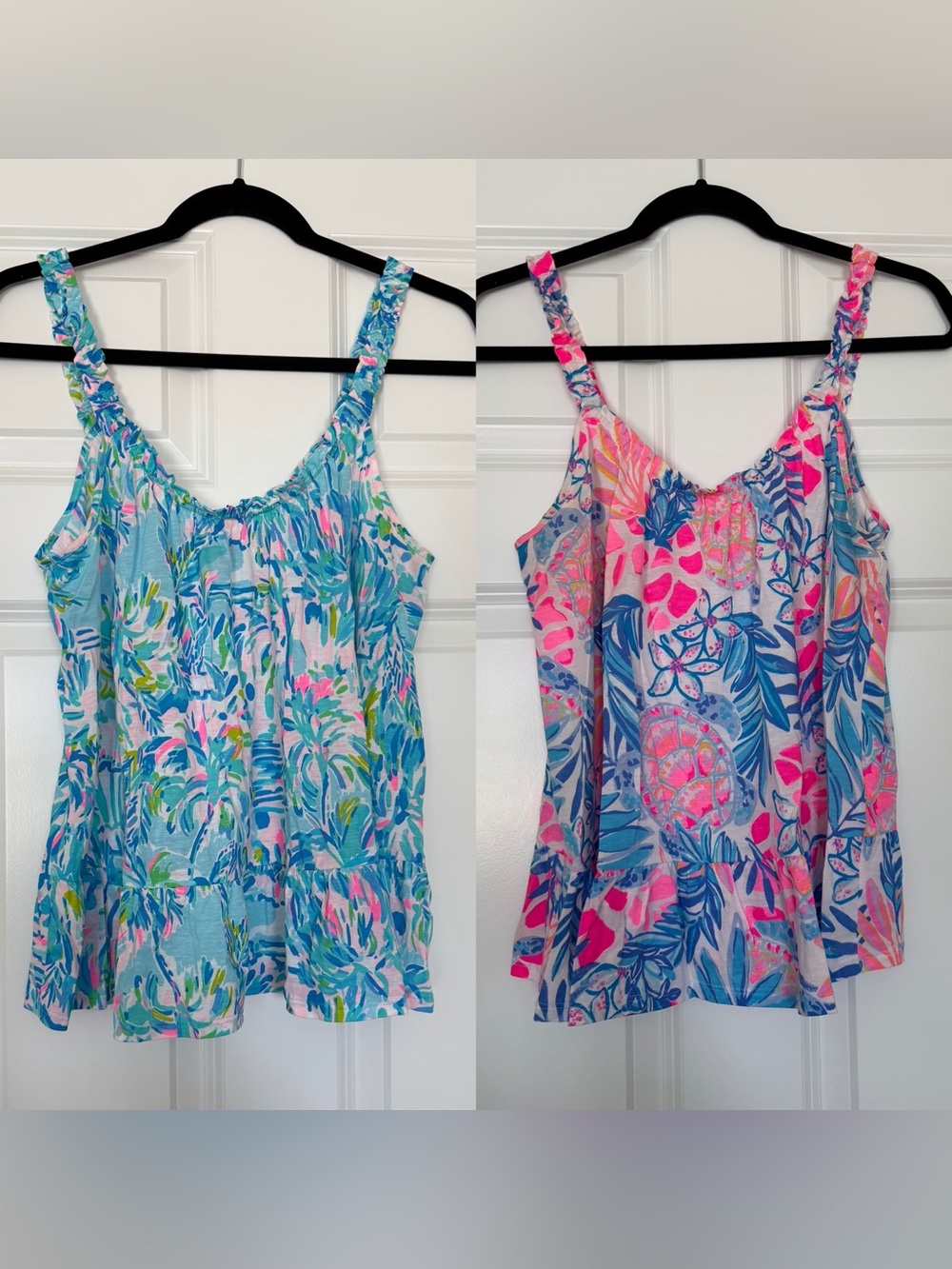 2 Lilly Pulitzer Loro tops both size M Cabana Cocktail and Rainforest Retreat